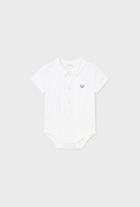 Mayoral White S/S Polo Bodysuit