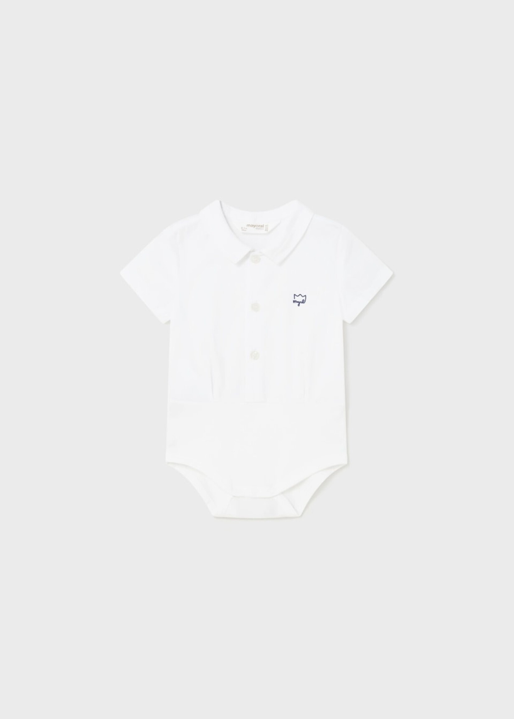 Mayoral White S/S Polo Bodysuit