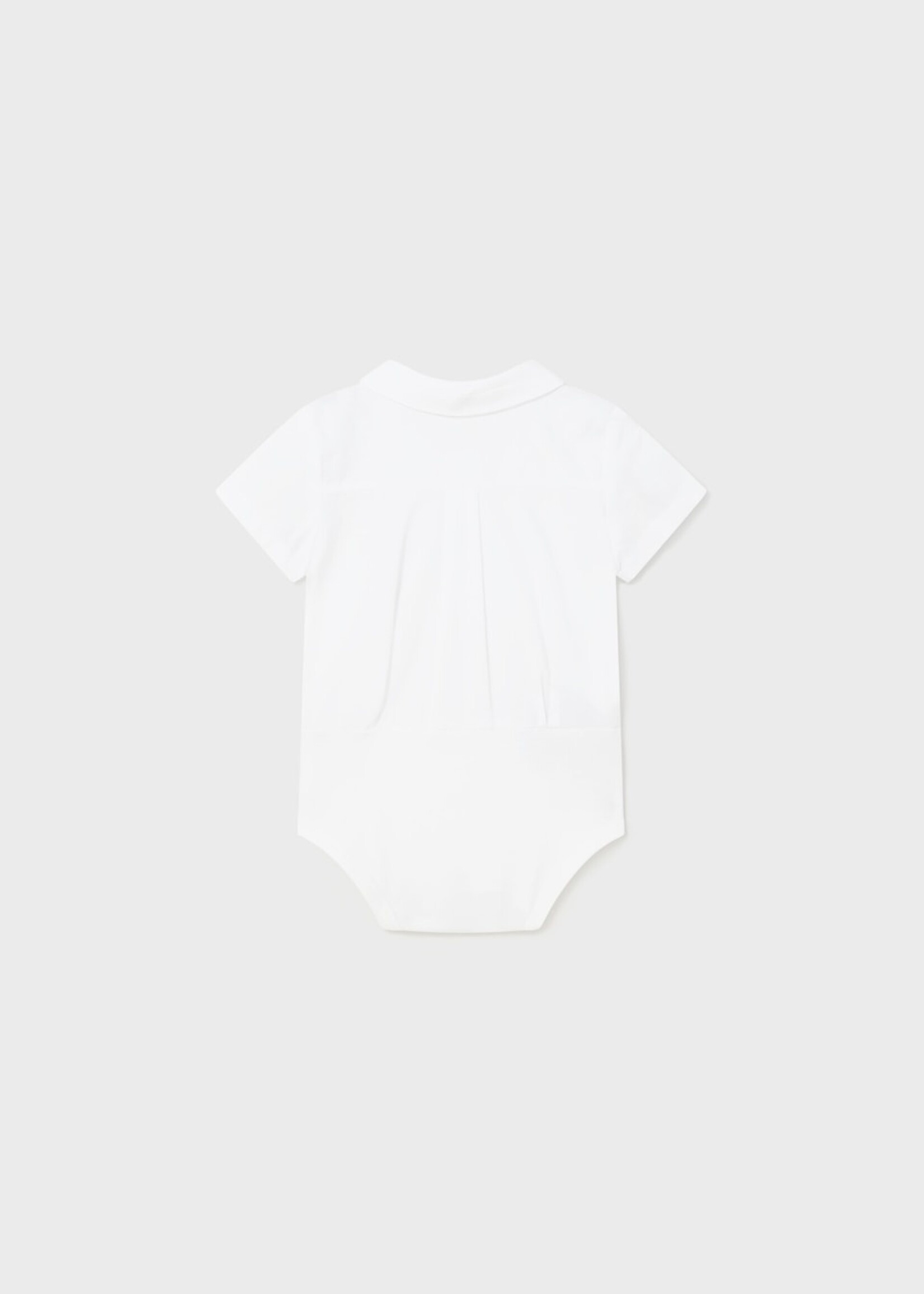 Mayoral White S/S Polo Bodysuit