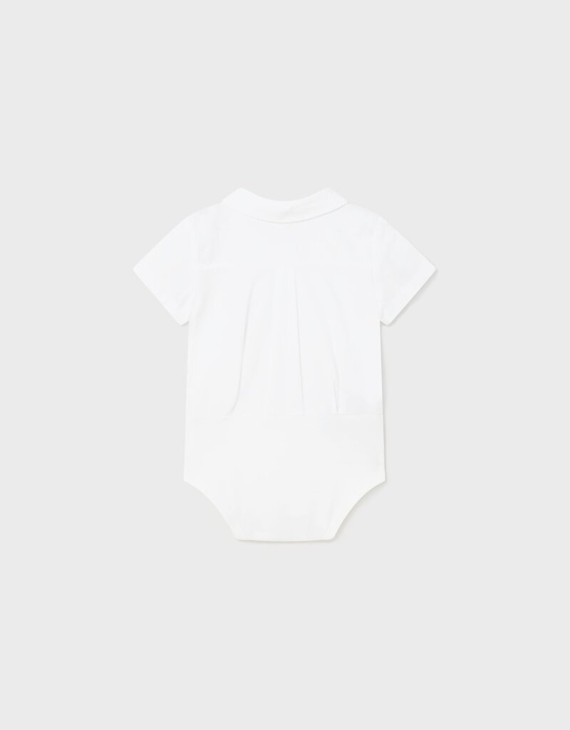 Mayoral White S/S Polo Bodysuit
