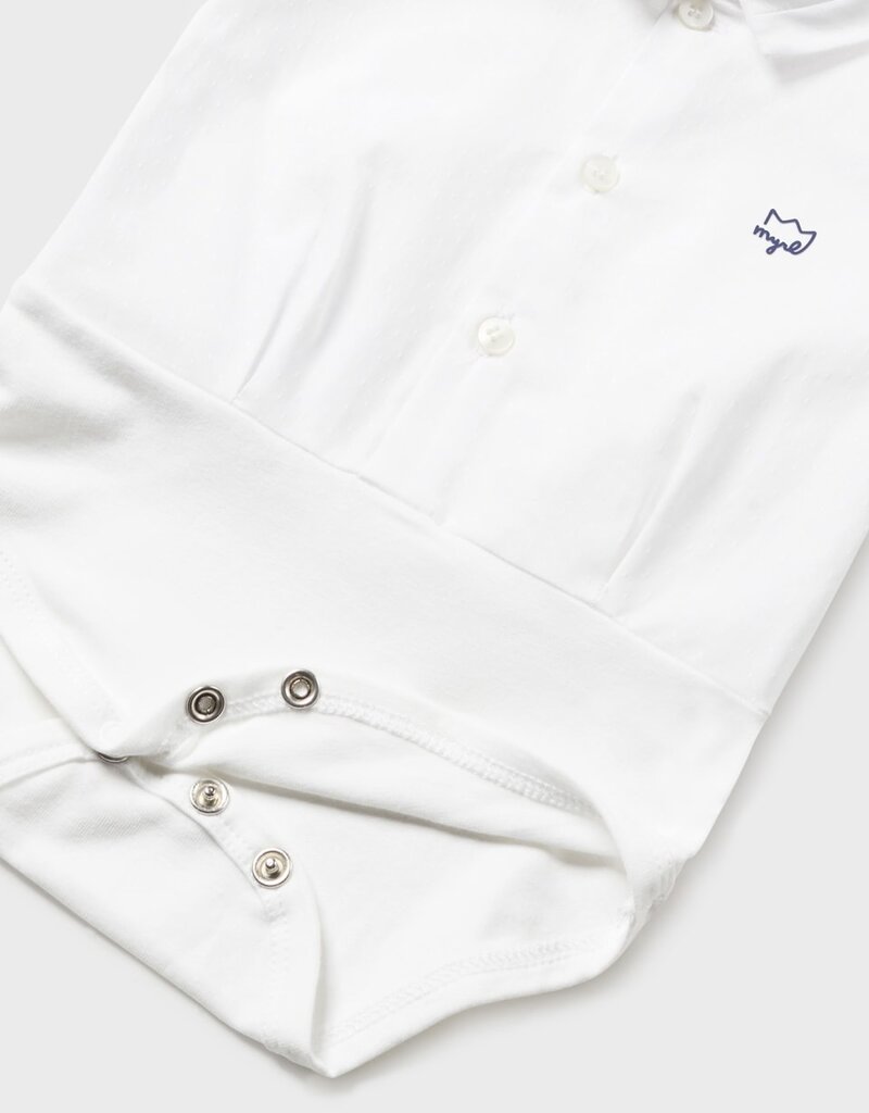 Mayoral White S/S Polo Bodysuit