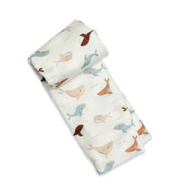 Viverano Whales Muslin Swaddle Baby Blanket