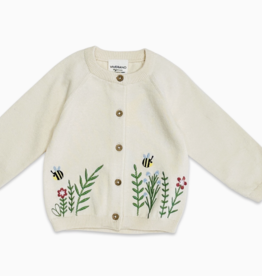Viverano Floral Bee Embroidered Sweater Knit Pullover