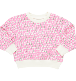 Pink Chicken pink tulips girls organic sweatshirt