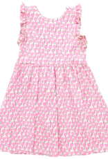 Pink Chicken girls organic kelsey dress pink tulips
