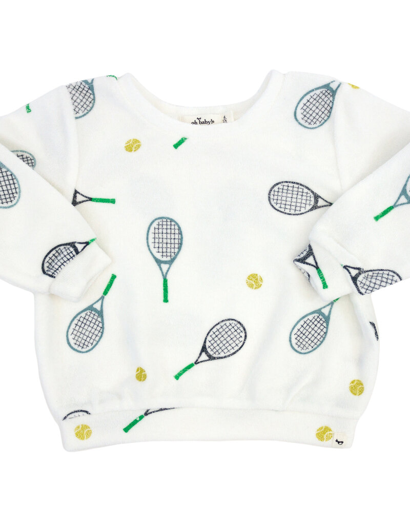 oh baby! Terry Boxy Sweatshirt Tennis Print