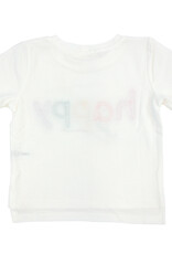 oh baby! Rainbow HAPPY Appl Slub Raw Edge Tee