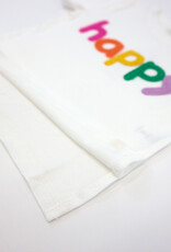 oh baby! Rainbow HAPPY Appl Slub Raw Edge Tee