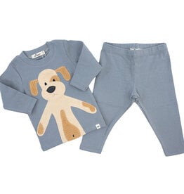 oh baby! Puppy Natural Terry Applique 2pc Set