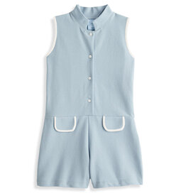 bella bliss SALE Herriett Pique Romper Moody Blue w/Ivory