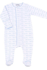 Magnolia Baby Little Brother All Over Printed Footie Lt Blue