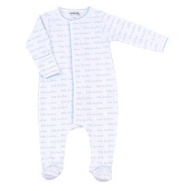 Magnolia Baby Little Brother All Over Printed Footie Lt Blue