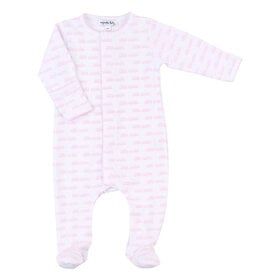 Magnolia Baby Little Sister All Over Printed Footie Pink