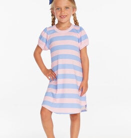 Chaser Puff Sleeve Bubblegum Stripe Dress
