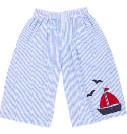 Pink Chicken SALE girls wylie pant blue seersucker applique