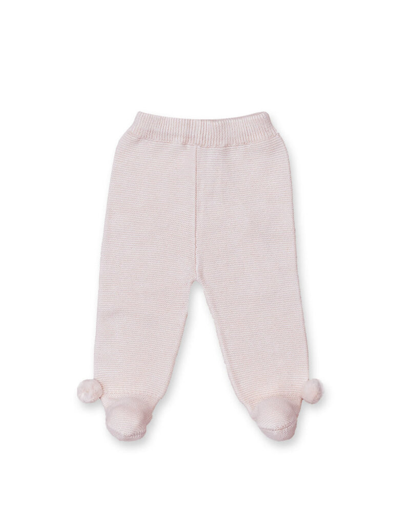 Tecomoabesos Pompom Knitted Pant Footie Pink