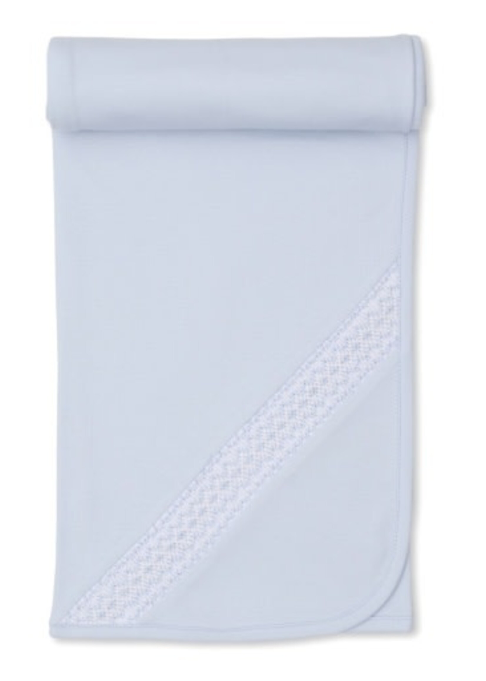 Kissy Kissy Blanket w/Hand Smocking Light Blue F24