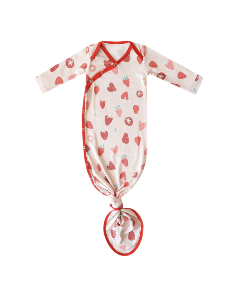 Copper Pearl Newborn Knotted Gown Strawberry