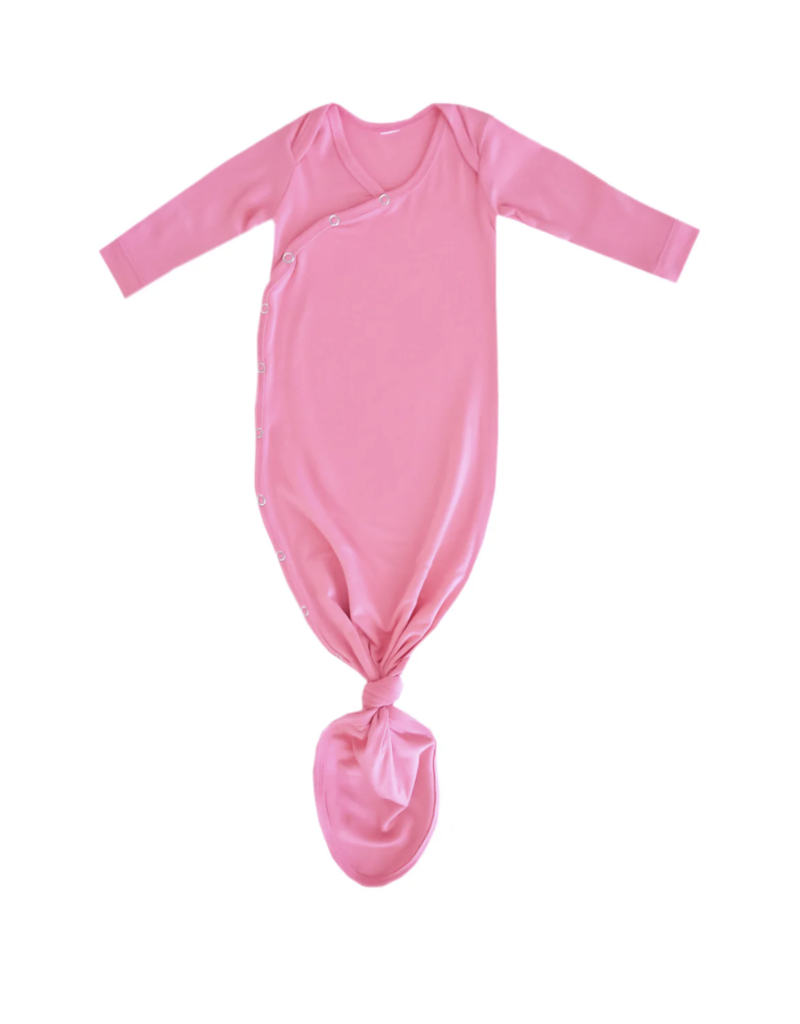 Copper Pearl Newborn Knotted Gown Flamingo