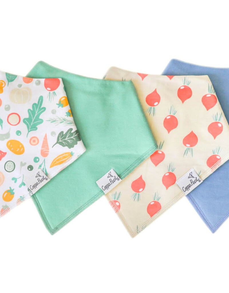 Copper Pearl Baby Bandana Bibs Set/4 Veggies