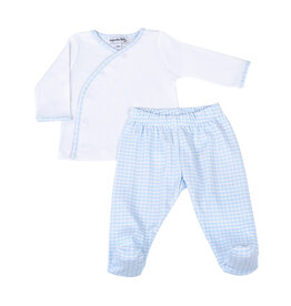 Magnolia Baby New Beginnings X-tee Footed Pant Set Lt Blue