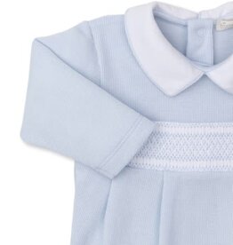 Kissy Kissy Light Blue Footie w/Hand Smocking Fall24