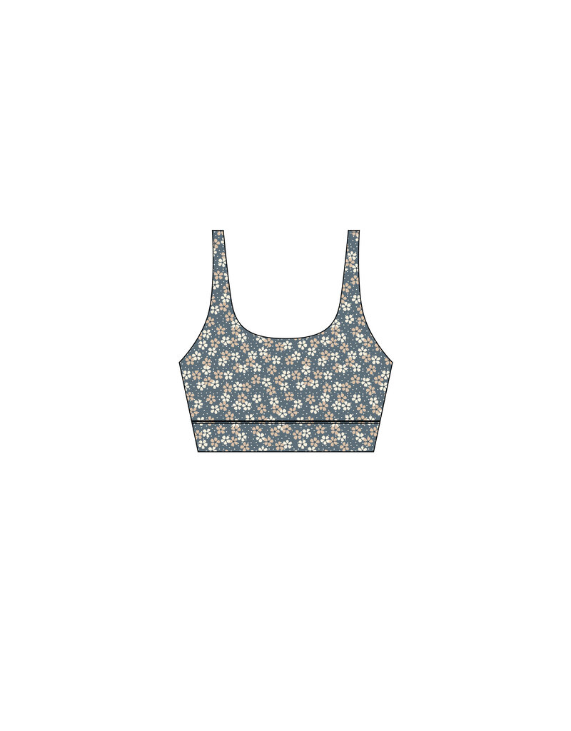 Rylee + Cru Inc. SWIFT SPORTS BRA BLUE FLORAL