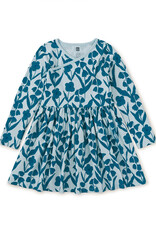 Tea Collection L/S Wrap Neck Dress Turkish Floral Skyride