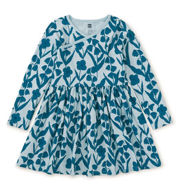 Tea Collection SALE L/S Wrap Neck Dress Turkish Floral Skyride