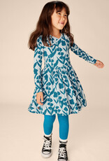 Tea Collection L/S Wrap Neck Dress Turkish Floral Skyride