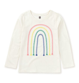 Tea Collection Embroidered Rainbow Tee Chalk