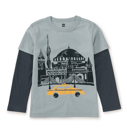 Tea Collection SALE Istanbul Taxi Layered Sleeve Tee Smoke