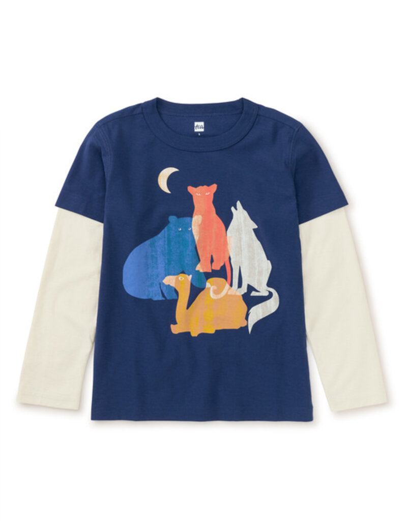 Tea Collection Animal Friends Layered Tee Nightfall