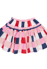 Pink Chicken maribelle skirt navy red check