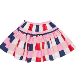 Pink Chicken SALE maribelle skirt navy red check