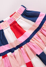 Pink Chicken maribelle skirt navy red check