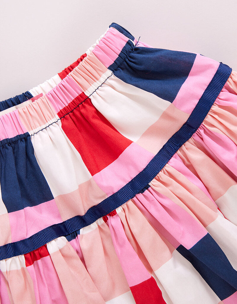 Pink Chicken maribelle skirt navy red check