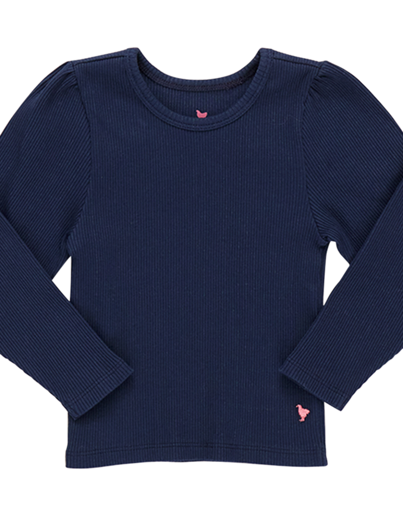 Pink Chicken organic camella rib top navy