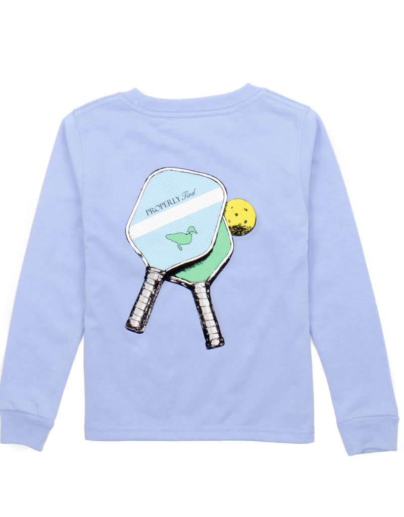 Properly Tied Pickleball L/S Tee Lt Blue