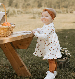 Petit Lem PUMPKIN PRINT MODAL RIB DRESS SET