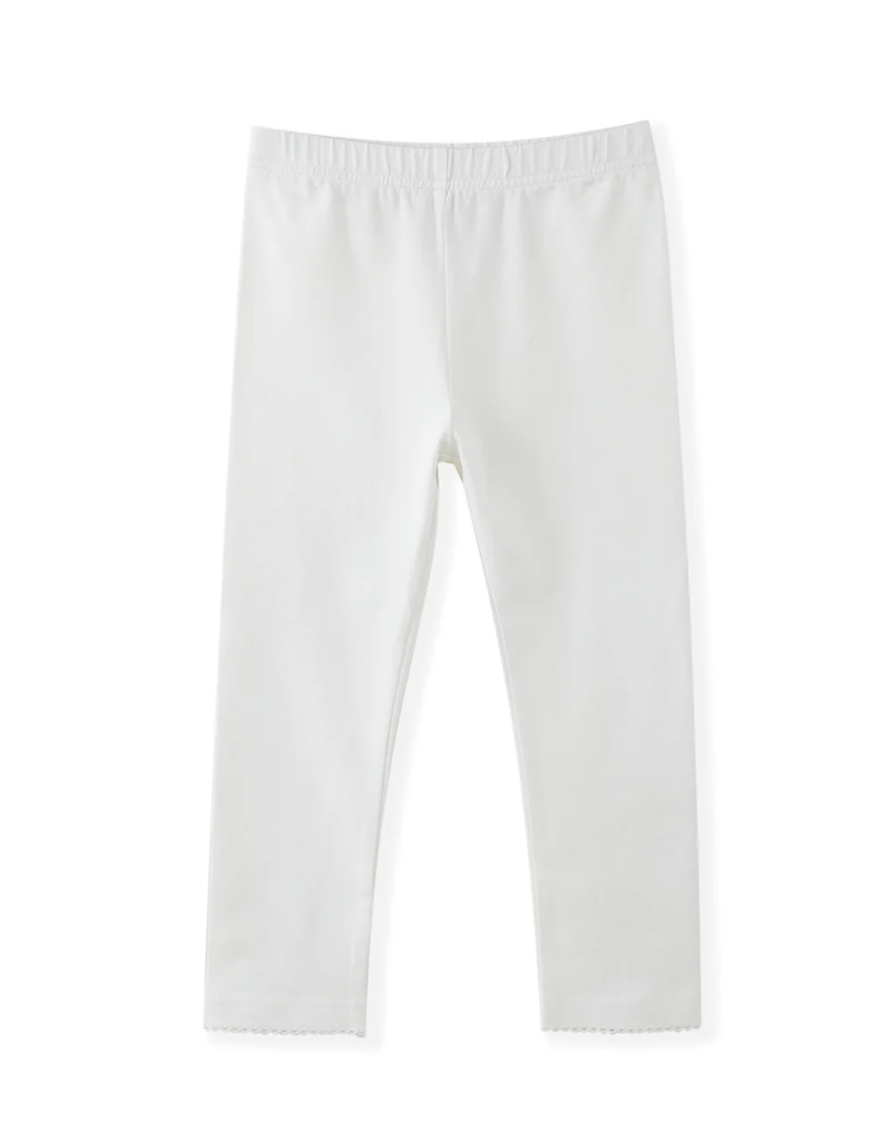 Swoon Kids Clothing Picot Trim Cream Legging