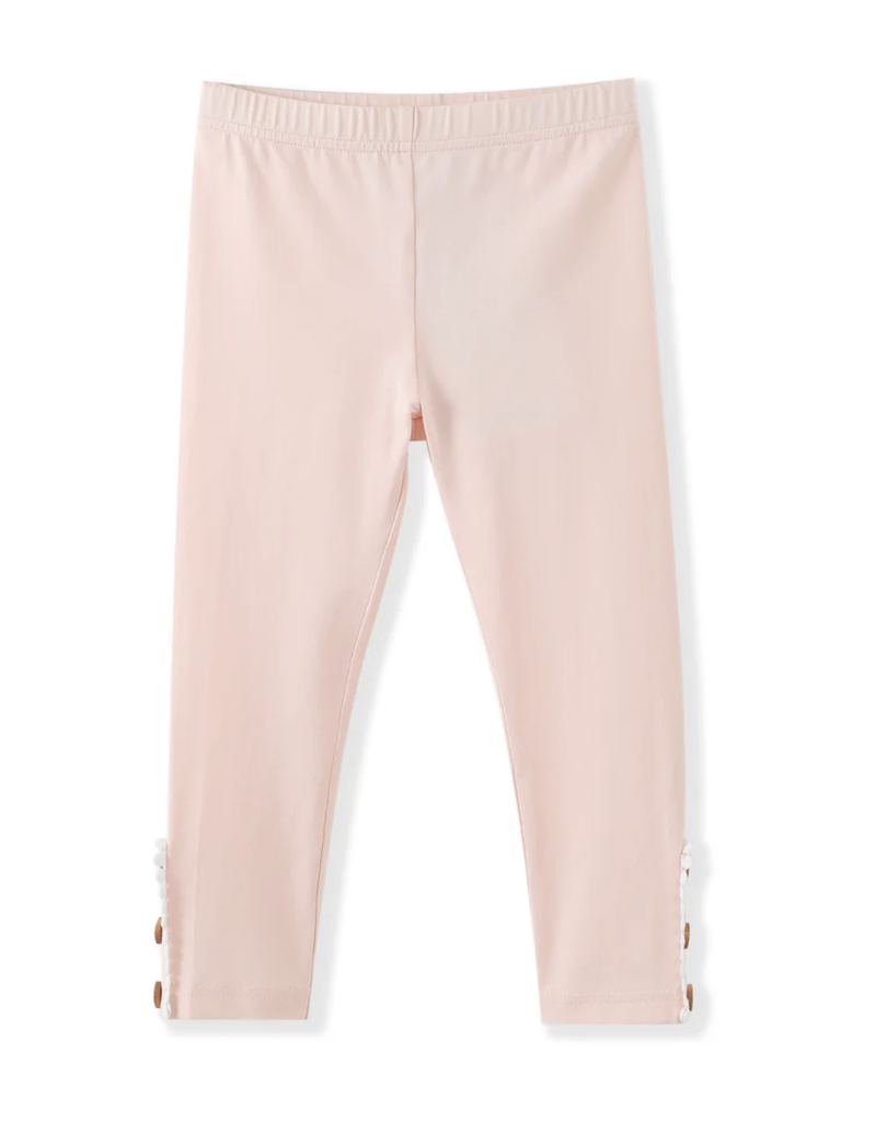 Swoon Kids Clothing Pink Legging w/Lace and Buttons
