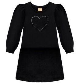 Milon SALE Dress w/Fur Skirt Black