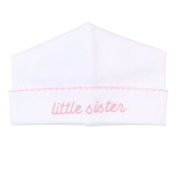 Magnolia Baby Little Sister Embroidered Hat White