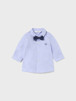 Mayoral SALE. Baby Boy Sky Blue Dress Shirt w/Bow Tie