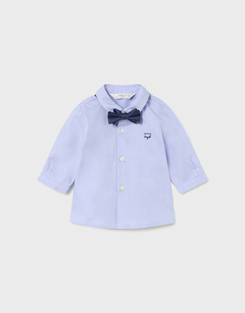 Mayoral Baby Boy Sky Blue Dress Shirt w/Bow Tie