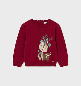 Mayoral SALE Baby Girl Red Reindeer Sweater