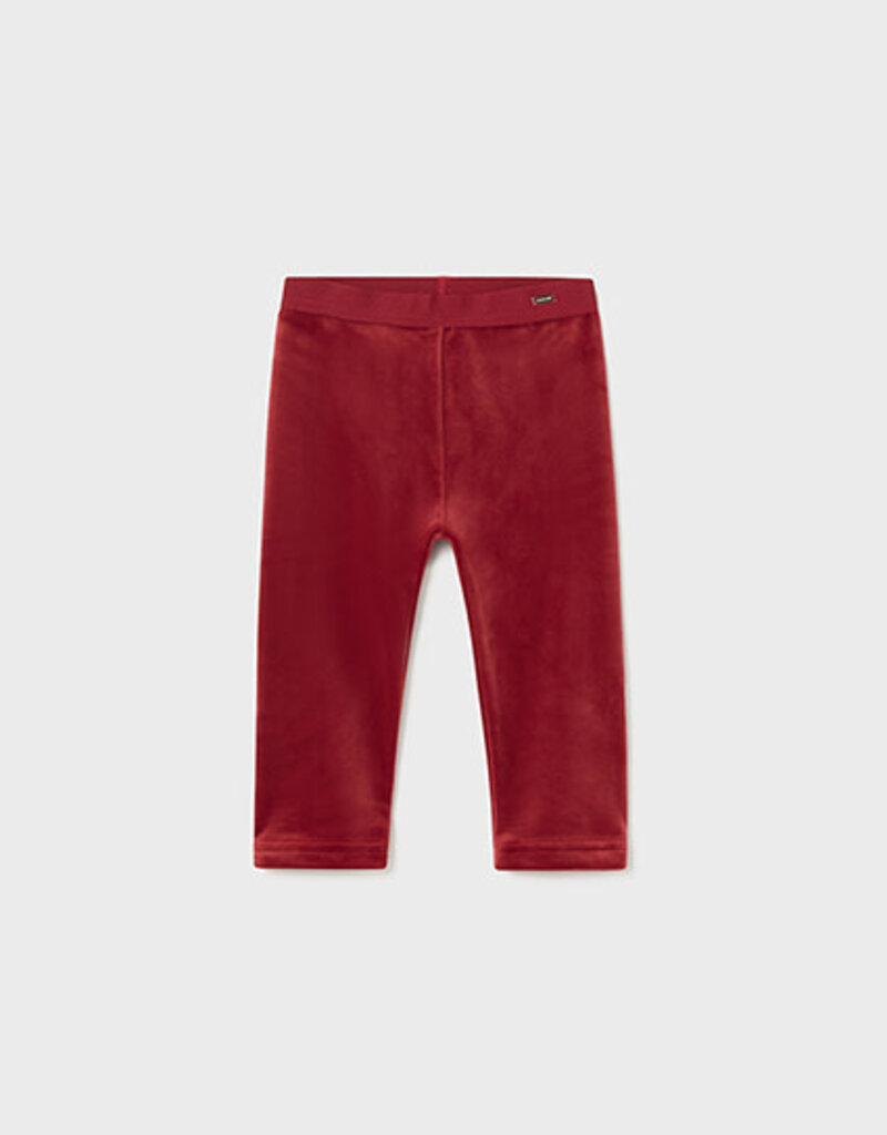 Mayoral Baby Girl Cherry Velvet Leggings