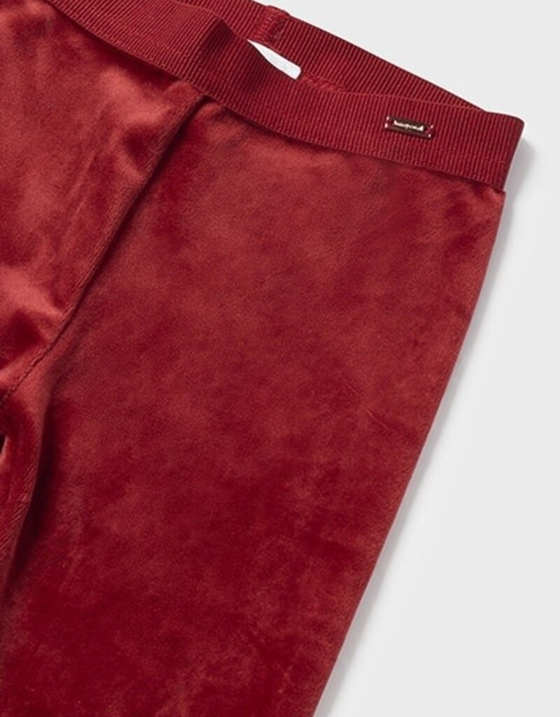 Mayoral Baby Girl Cherry Velvet Leggings