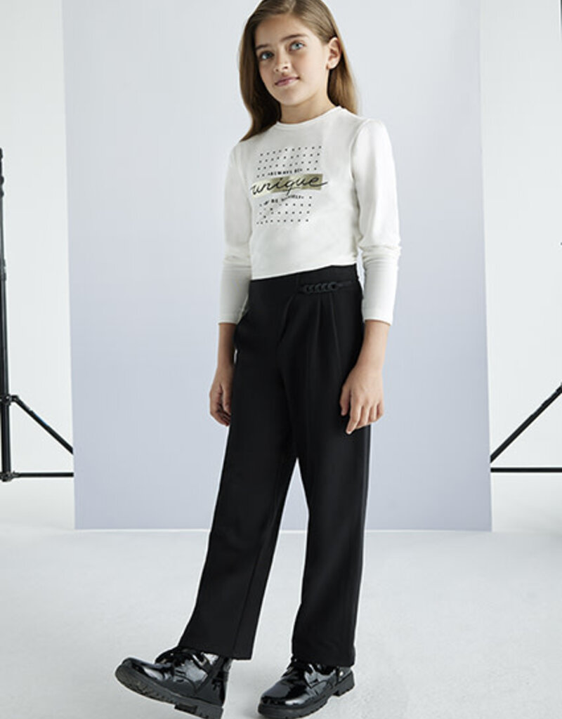 Mayoral Black Pants w/Chain Details